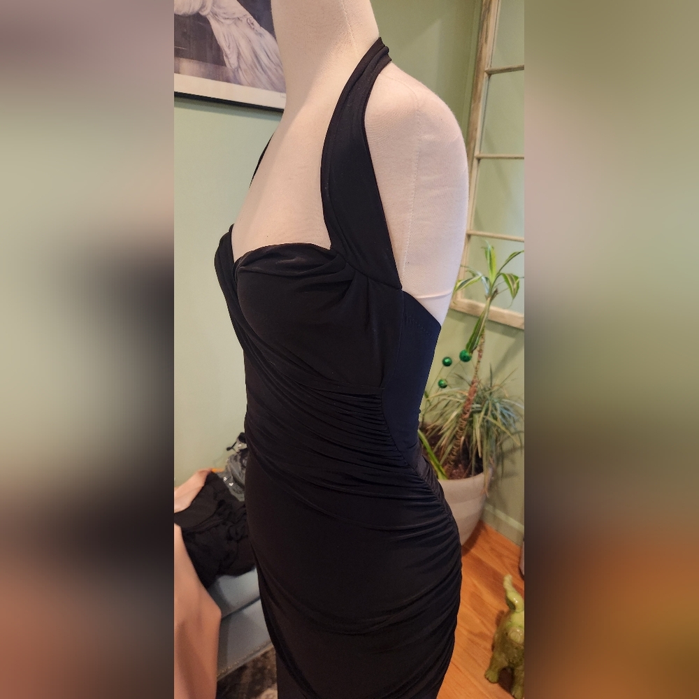 Norma Kamali Halter Black Dress - Picture 2 of 5